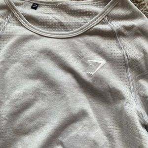 light gray cropped long sleeve gymshark